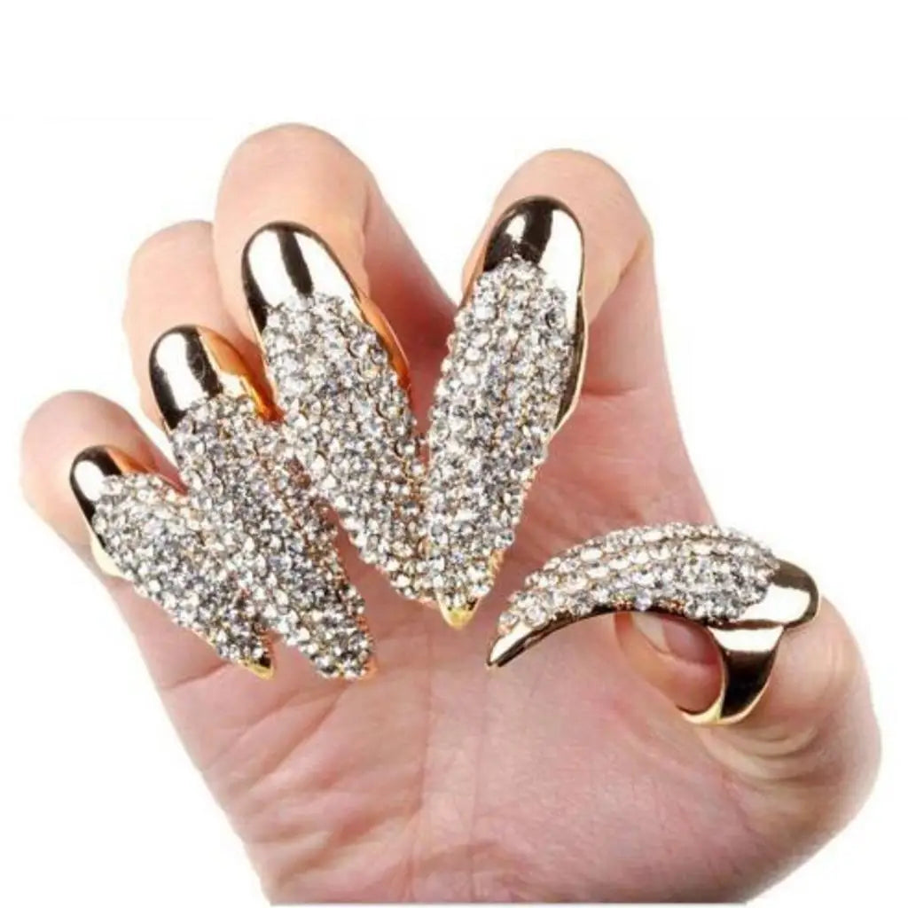 5 pieces vintage 3D false nail fingernail ring nail ring cosplay party