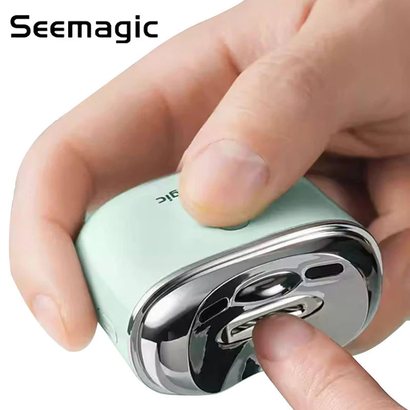 Seemagic Alloy Body Electric Automatic Nail Clipper Touch Start Infrared Protection Upgrade Cutter Head LED Light Nail Trimmer