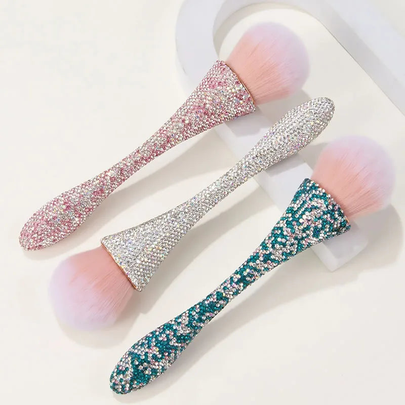 New Nail Dust Brush Powder Nail Brush Luxurious Glitter Handle Nail Brush Cleaner Manicure Accessoires Tools XJS15
